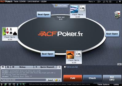 Aperçu table  ACF POKER